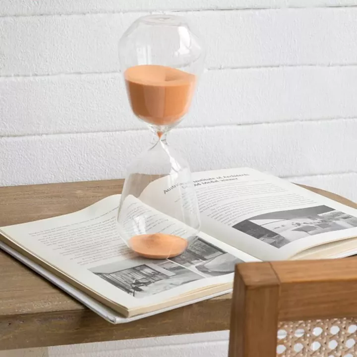 Artekko Hourglass Γυάλινη Κλεψύδρα με Πορτοκαλί Άμμο (9x9x25.4)cm