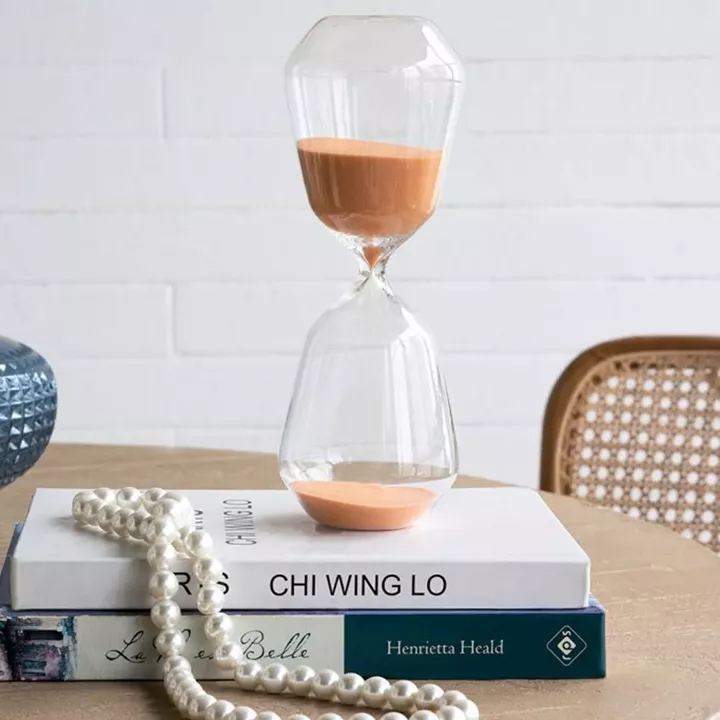 Artekko Hourglass Γυάλινη Κλεψύδρα με Πορτοκαλί Άμμο (9x9x25.4)cm