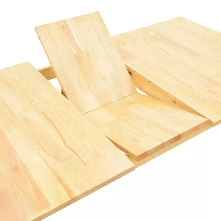 Τραπεζαρία Dallan Country pakoworld 7τεμ σε φυσική απόχρωση rubberwood 120-150x80x74εκ