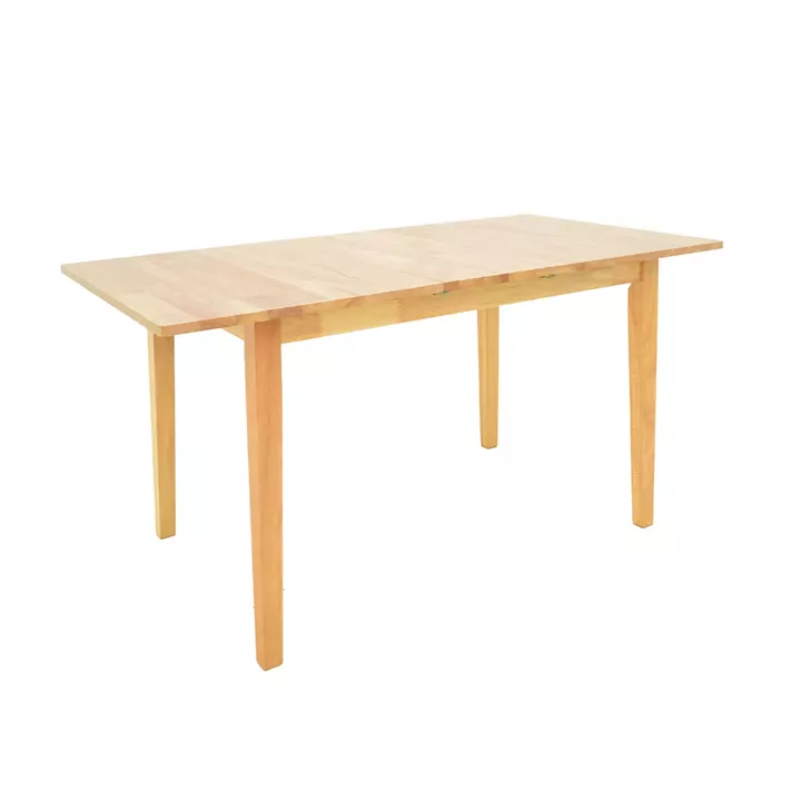 Τραπεζαρία Dallan Country pakoworld 7τεμ σε φυσική απόχρωση rubberwood 120-150x80x74εκ