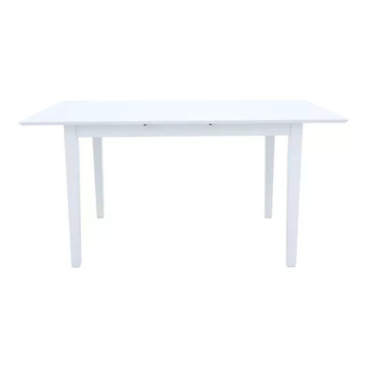 Τραπεζαρία Dallan Mabor pakoworld 7τεμ λευκό rubberwood 120-150x80x73,8εκ