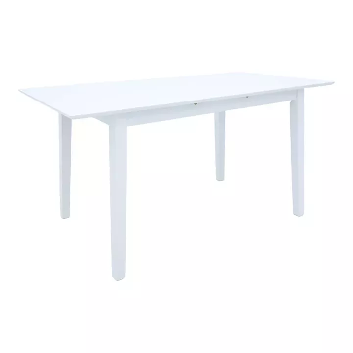 Τραπεζαρία Dallan Mabor pakoworld 7τεμ λευκό rubberwood 120-150x80x73,8εκ
