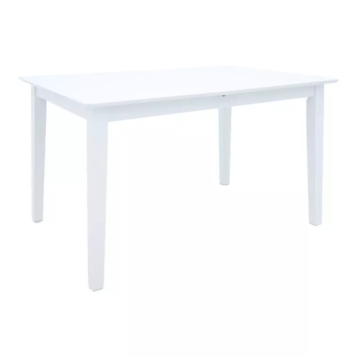 Τραπεζαρία Dallan Mabor pakoworld 7τεμ λευκό rubberwood 120-150x80x73,8εκ