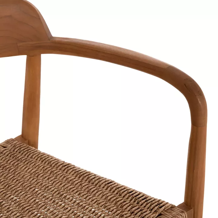 ΠΟΛΥΘΡΟΝΑ ΤΡΑΠΕΖΑΡΙΑΣ ROBBY HM18350 ΞΥΛΟ TEAK & ΣΧΟΙΝΙ VIRO ΦΥΣΙΚΟ 55x50x71Υεκ.