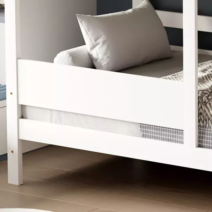 ΚΟΥΚΕΤΑ ΠΑΙΔΙΚΗ ΜΕ 2 ΣΤΡΩΜΑΤΑ COMBO HM21316 ΞΥΛΟ ΠΕΥΚΟΥ ΛΕΥΚΟ--ΣΤΡΩΜΑΤΑ 90x190εκ