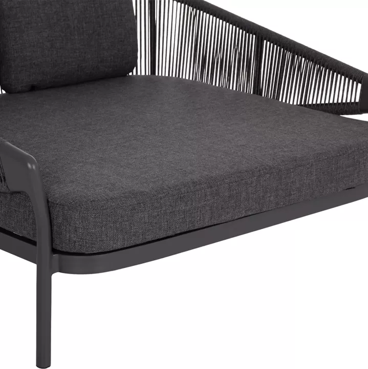 DAYBED ΣΕΙΡΑ XANTION ΗM6474.01 ΣΚΟΥΡΟ ΓΚΡΙ ΑΛΟΥΜΙΝΙΟ-ΣΧΟΙΝΙ-OLEFIN 157x147x88Υεκ
