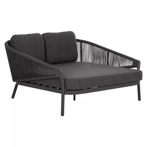 DAYBED ΣΕΙΡΑ XANTION ΗM6474.01 ΣΚΟΥΡΟ ΓΚΡΙ ΑΛΟΥΜΙΝΙΟ-ΣΧΟΙΝΙ-OLEFIN 157x147x88Υεκ