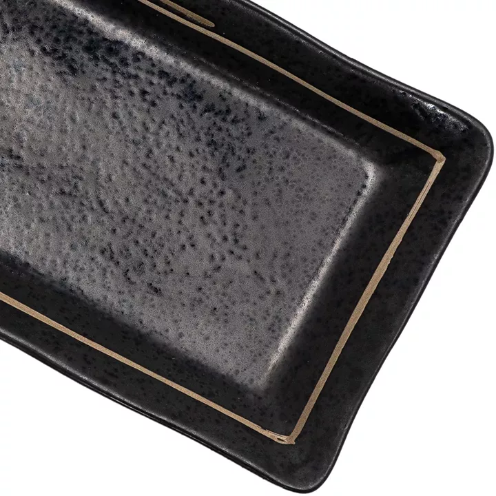 Beauty Home Πιατέλα πορσελάνης Gaia Αrt 7700-2 21x12 Μαύρο/Black