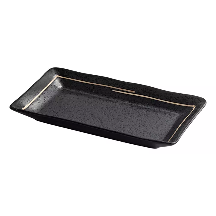 Beauty Home Πιατέλα πορσελάνης Gaia Αrt 7700-2 21x12 Μαύρο/Black