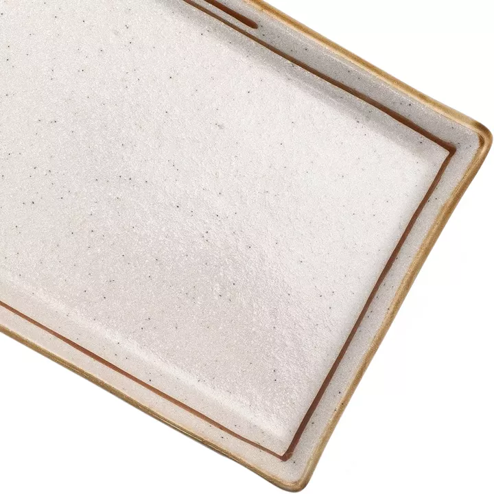 Beauty Home Πιατέλα πορσελάνης Gaia Αrt 7702-1 19x12 Εκρού