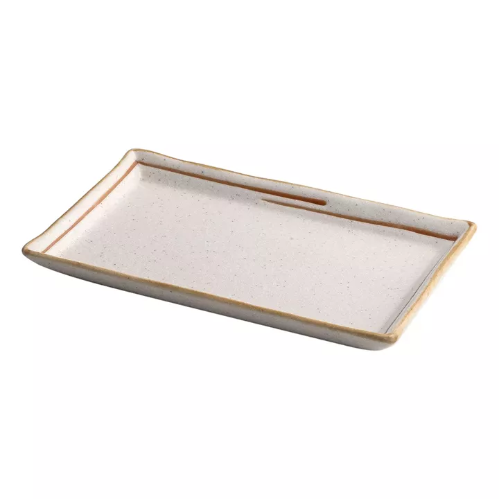 Beauty Home Πιατέλα πορσελάνης Gaia Αrt 7702-1 19x12 Εκρού