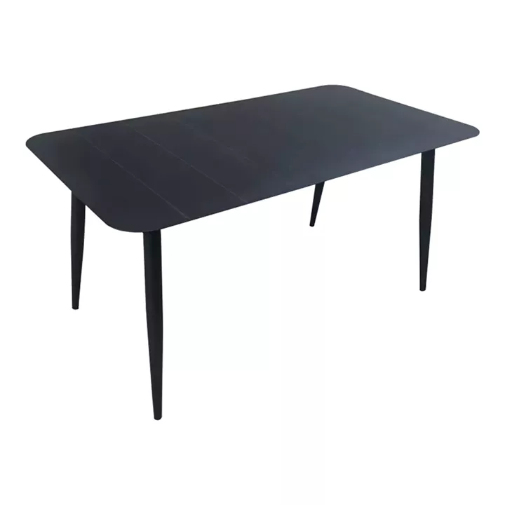 Τραπεζαρία Heven Vista pakoworld σετ 5τεμ μαύρο αλουμίνιο 150x80x72εκ