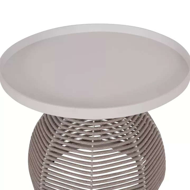 ΣΕΤ ΣΑΛΟΝΙ 5ΤΜΧ DRISCOLL ΗM6473.02 IVORY ΑΛΟΥΜΙΝΙΟ--ΜΠΕΖ ΣΧΟΙΝΙ & OLEFIN ΥΦΑΣΜΑ