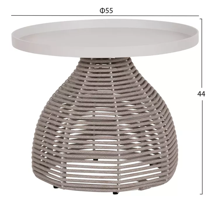 ΣΕΤ ΣΑΛΟΝΙ 5ΤΜΧ DRISCOLL ΗM6473.02 IVORY ΑΛΟΥΜΙΝΙΟ--ΜΠΕΖ ΣΧΟΙΝΙ & OLEFIN ΥΦΑΣΜΑ