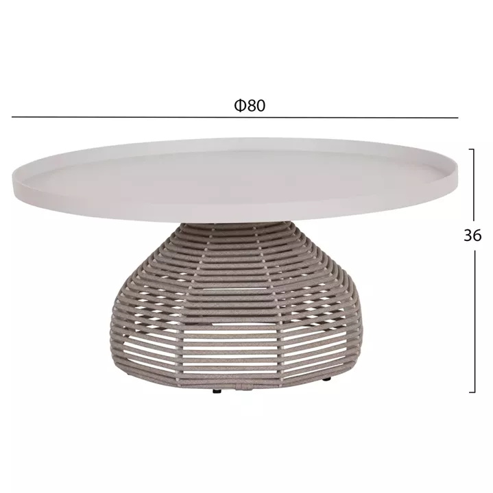 ΣΕΤ ΣΑΛΟΝΙ 5ΤΜΧ DRISCOLL ΗM6473.02 IVORY ΑΛΟΥΜΙΝΙΟ--ΜΠΕΖ ΣΧΟΙΝΙ & OLEFIN ΥΦΑΣΜΑ
