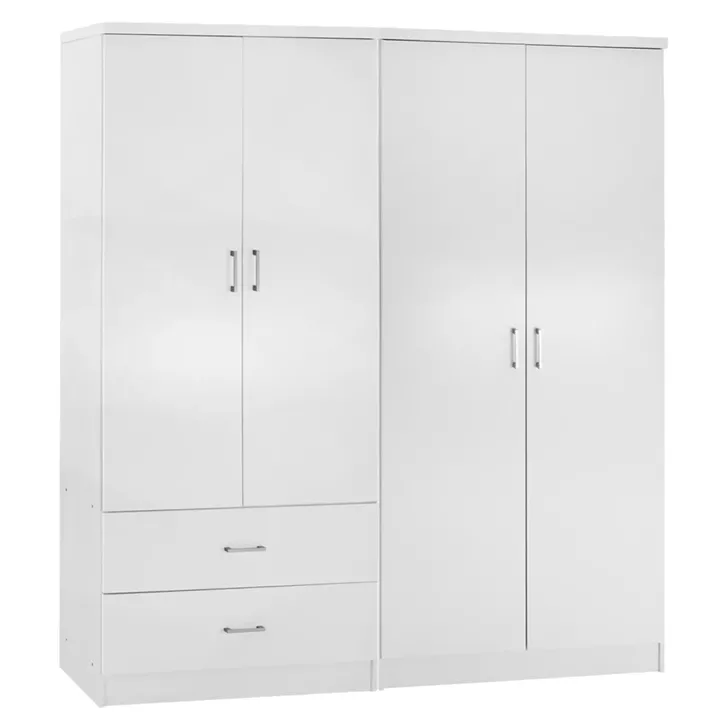 ΝΤΟΥΛΑΠΑ 4-ΦΥΛΛΗ ΜΕ 2 ΣΥΡΤΑΡΙΑ JENNA HM11351.05 ΜΕΛΑΜΙΝΗ ΣΕ ΛΕΥΚΟ 160x43x181Υ