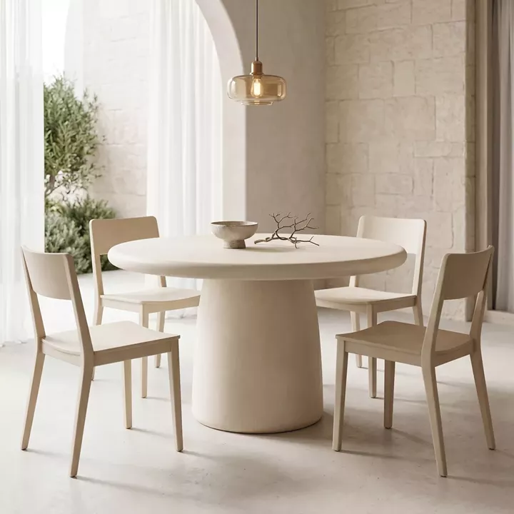 Τραπέζι Cocedo pakoworld MGO κρέμ Φ120x76εκ