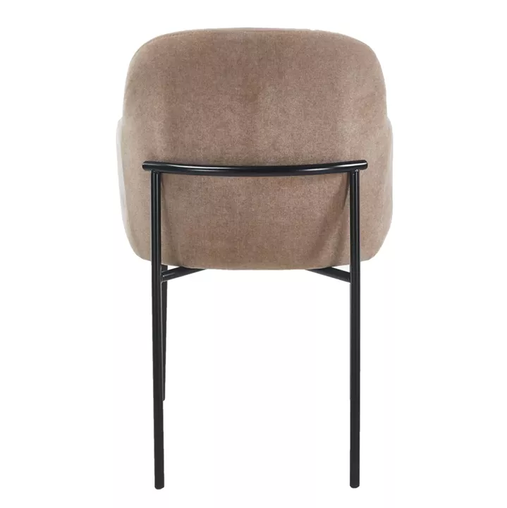 ΠΟΛΥΘΡΟΝΑ ΤΡΑΠΕΖΑΡΙΑΣ MANIDO HM18429.03 TAUPE ΥΦΑΣΜΑ-ΜΕΤΑΛ.ΜΑΥΡΑ ΠΟΔΙΑ 55x62x88Υεκ