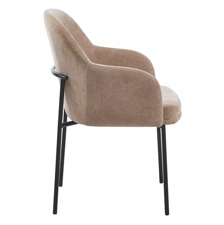 ΠΟΛΥΘΡΟΝΑ ΤΡΑΠΕΖΑΡΙΑΣ MANIDO HM18429.03 TAUPE ΥΦΑΣΜΑ-ΜΕΤΑΛ.ΜΑΥΡΑ ΠΟΔΙΑ 55x62x88Υεκ