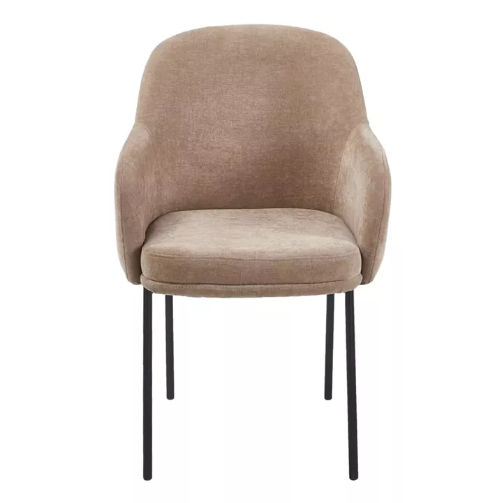 ΠΟΛΥΘΡΟΝΑ ΤΡΑΠΕΖΑΡΙΑΣ MANIDO HM18429.03 TAUPE ΥΦΑΣΜΑ-ΜΕΤΑΛ.ΜΑΥΡΑ ΠΟΔΙΑ 55x62x88Υεκ