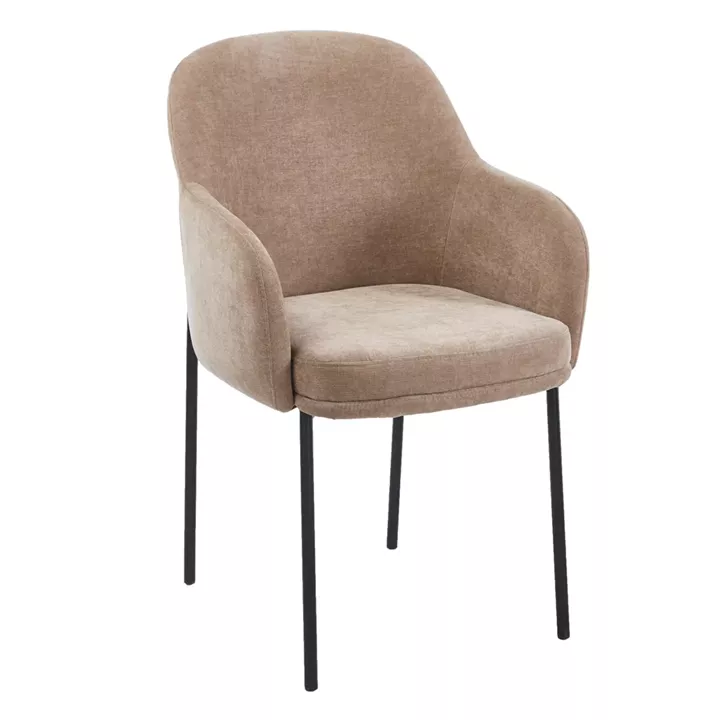 ΠΟΛΥΘΡΟΝΑ ΤΡΑΠΕΖΑΡΙΑΣ MANIDO HM18429.03 TAUPE ΥΦΑΣΜΑ-ΜΕΤΑΛ.ΜΑΥΡΑ ΠΟΔΙΑ 55x62x88Υεκ