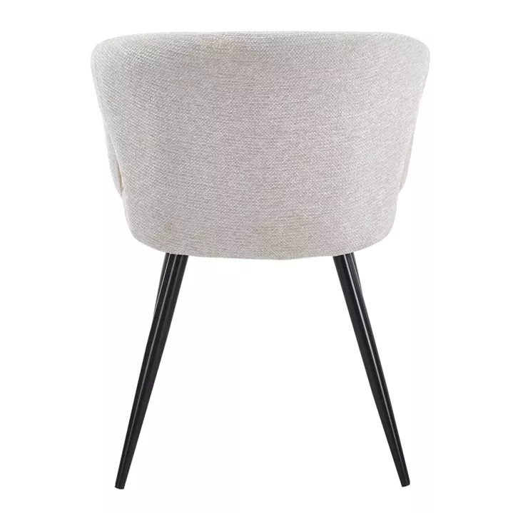 DINING CHAIR CORNEL HM18431.02 BEIGE FABRIC--BLACK METAL LEGS 59x59x81Hcm.