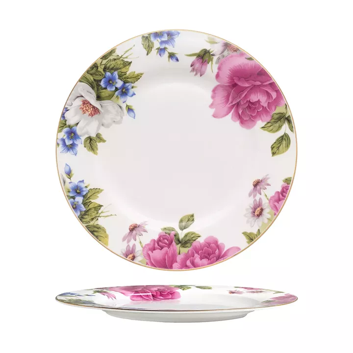 Beauty Home Πιάτο πορσελάνης με λουλούδια Eternal Art 7724-Φ27