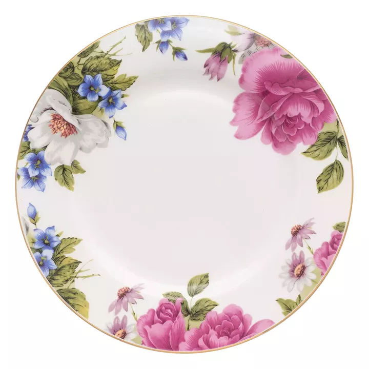 Beauty Home Πιάτο πορσελάνης με λουλούδια Eternal Art 7724-Φ27