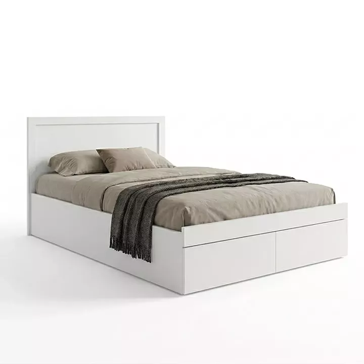 Bed with mattress and drawer Olympus-Perfecto pakoworld white 100x200cm