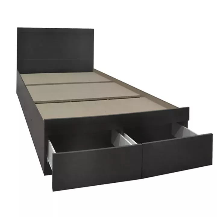 Κρεβάτι με στρώμα και συρτάρι Olympus-Perfecto pakoworld wenge 100x200εκ