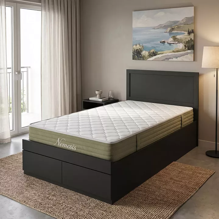 Bed with mattress and drawer Olympus-Nemesis pakoworld wenge 100x200cm