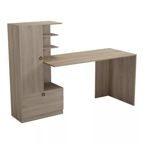 Desk with bookcase Felanbo pakoworld sonoma 160x60x125cm