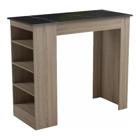 Bar table Riff pakoworld sonoma-surface in black marble look 120x55x105cm