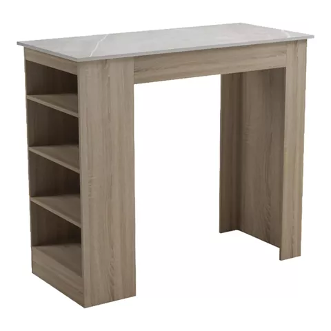 Bar table Riff pakoworld sonoma-surface in beige marble look 120x55x105cm