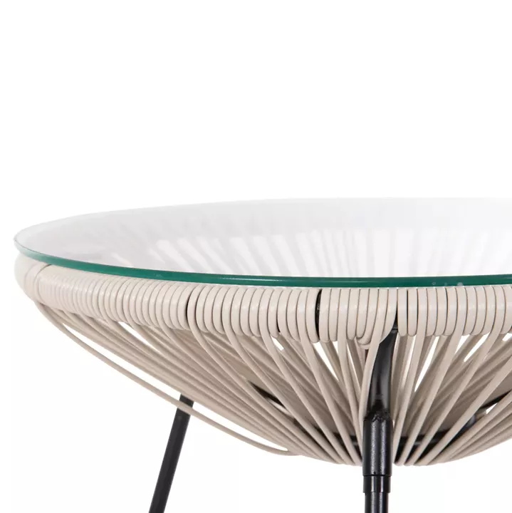ΣΕΤ ΕΞΩΤΕΡΙΚΟΥ ΧΩΡΟΥ 3ΤΜΧ ACAPULCO HM11861.03 P.E.RATTAN ΕΚΡΟΥ-ΜΕΤΑΛΛΟ ΣΕ ΜΑΥΡΟ