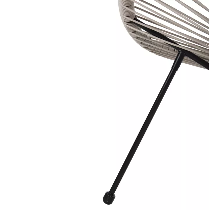 ΣΕΤ ΕΞΩΤΕΡΙΚΟΥ ΧΩΡΟΥ 3ΤΜΧ ACAPULCO HM11861.03 P.E.RATTAN ΕΚΡΟΥ-ΜΕΤΑΛΛΟ ΣΕ ΜΑΥΡΟ