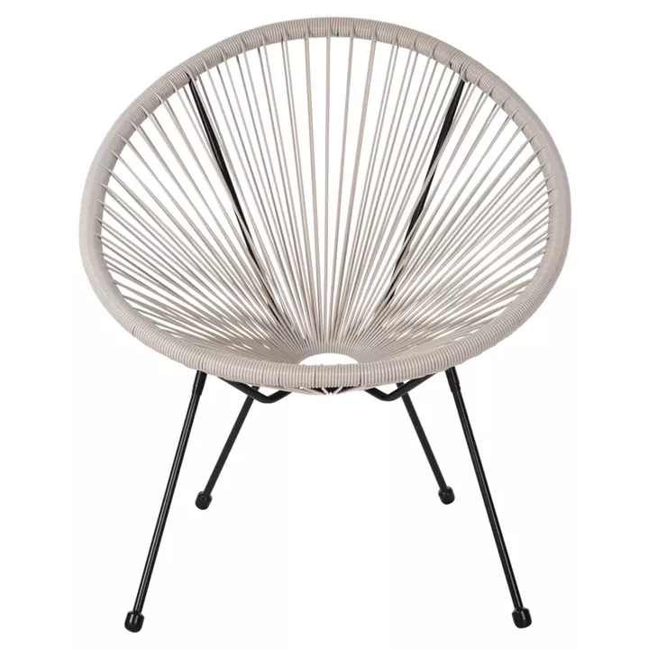 ΣΕΤ ΕΞΩΤΕΡΙΚΟΥ ΧΩΡΟΥ 3ΤΜΧ ACAPULCO HM11861.03 P.E.RATTAN ΕΚΡΟΥ-ΜΕΤΑΛΛΟ ΣΕ ΜΑΥΡΟ