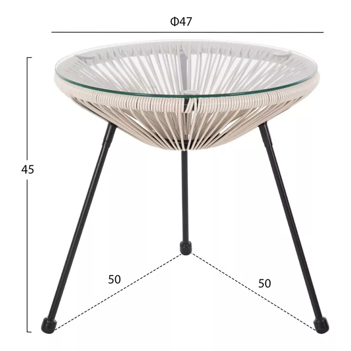 ΣΕΤ ΕΞΩΤΕΡΙΚΟΥ ΧΩΡΟΥ 3ΤΜΧ ACAPULCO HM11861.03 P.E.RATTAN ΕΚΡΟΥ-ΜΕΤΑΛΛΟ ΣΕ ΜΑΥΡΟ