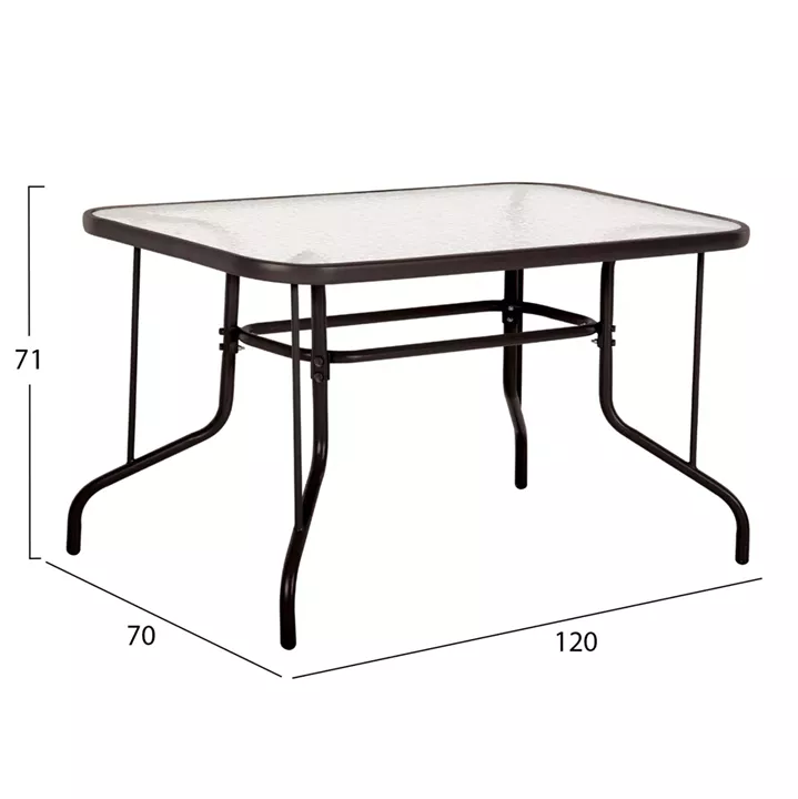 OUTDOOR DINING SET 5PCS ADAM HM10565.02 METAL & TEXTILENE--BROWN