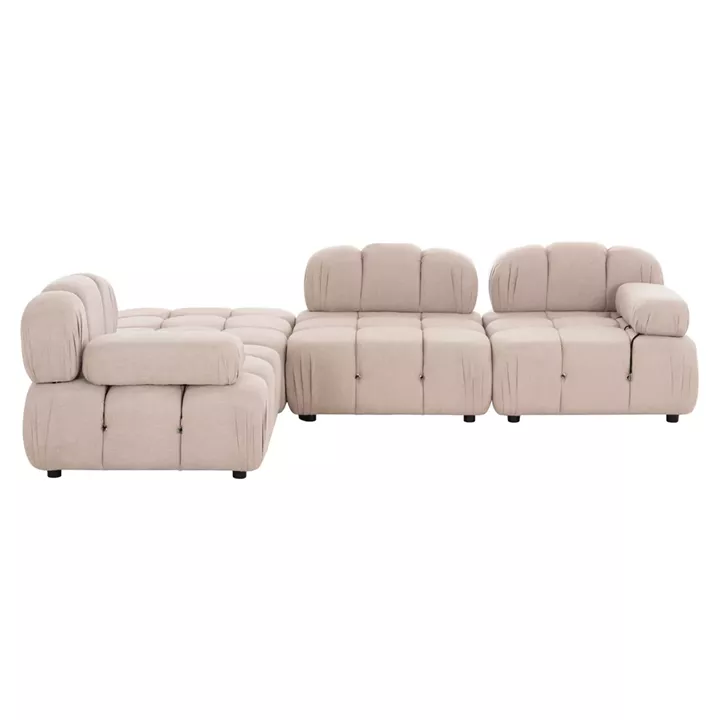 POLYMORPHIC SOFA SHIFTER HM6073.12 TEXTURED FABRIC IN LIGHT BEIGE COLOR 290x196x76Hcm.