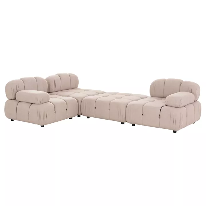 POLYMORPHIC SOFA SHIFTER HM6073.12 TEXTURED FABRIC IN LIGHT BEIGE COLOR 290x196x76Hcm.