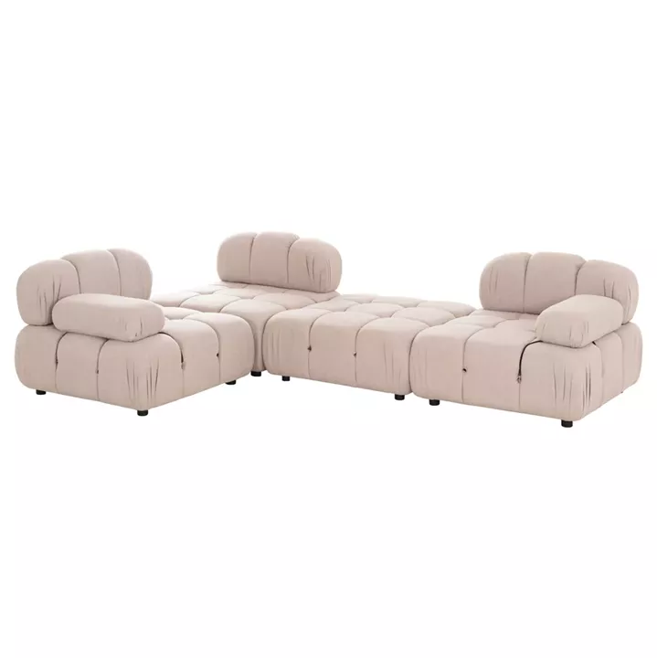 POLYMORPHIC SOFA SHIFTER HM6073.12 TEXTURED FABRIC IN LIGHT BEIGE COLOR 290x196x76Hcm.