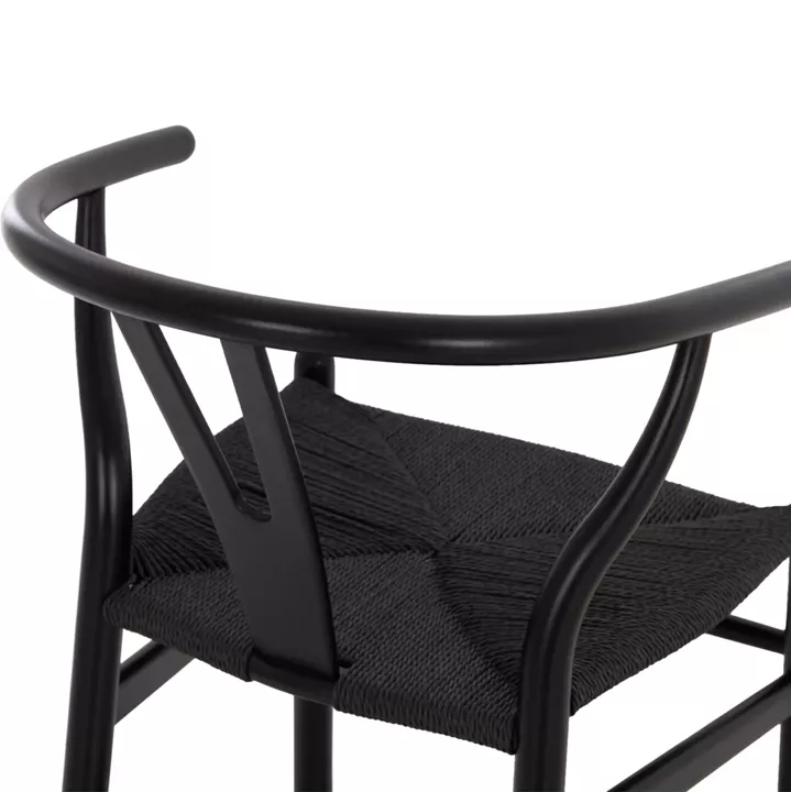 BAR STOOL BRAVE HM9405.04 WITH WISHBONE BACK-BEECH WOOD-BLACK 48x53x100Hcm.