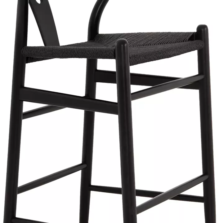 BAR STOOL BRAVE HM9405.04 WITH WISHBONE BACK-BEECH WOOD-BLACK 48x53x100Hcm.