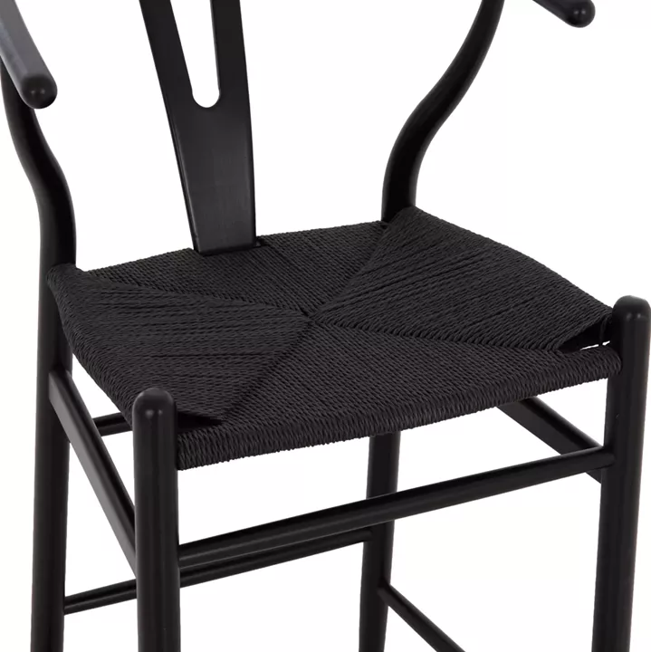 BAR STOOL BRAVE HM9405.04 WITH WISHBONE BACK-BEECH WOOD-BLACK 48x53x100Hcm.
