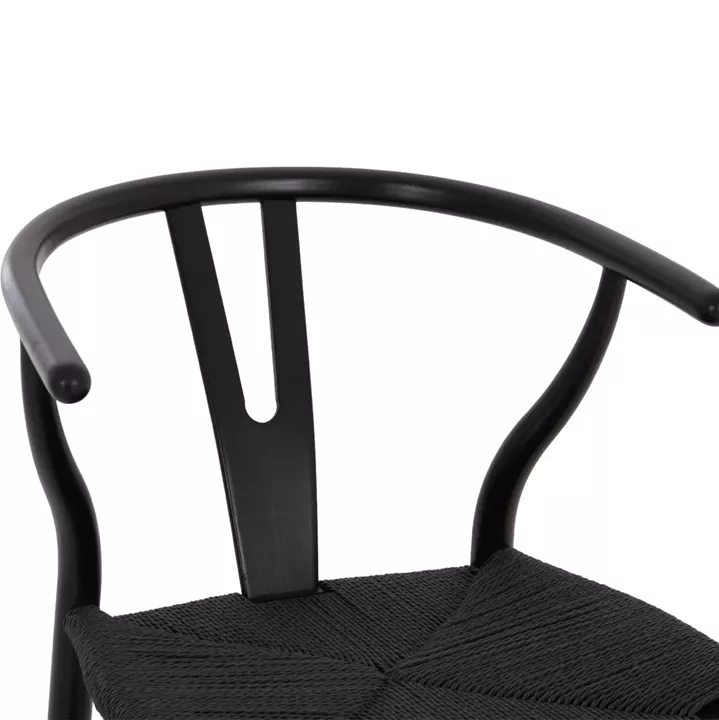 BAR STOOL BRAVE HM9405.04 WITH WISHBONE BACK-BEECH WOOD-BLACK 48x53x100Hcm.