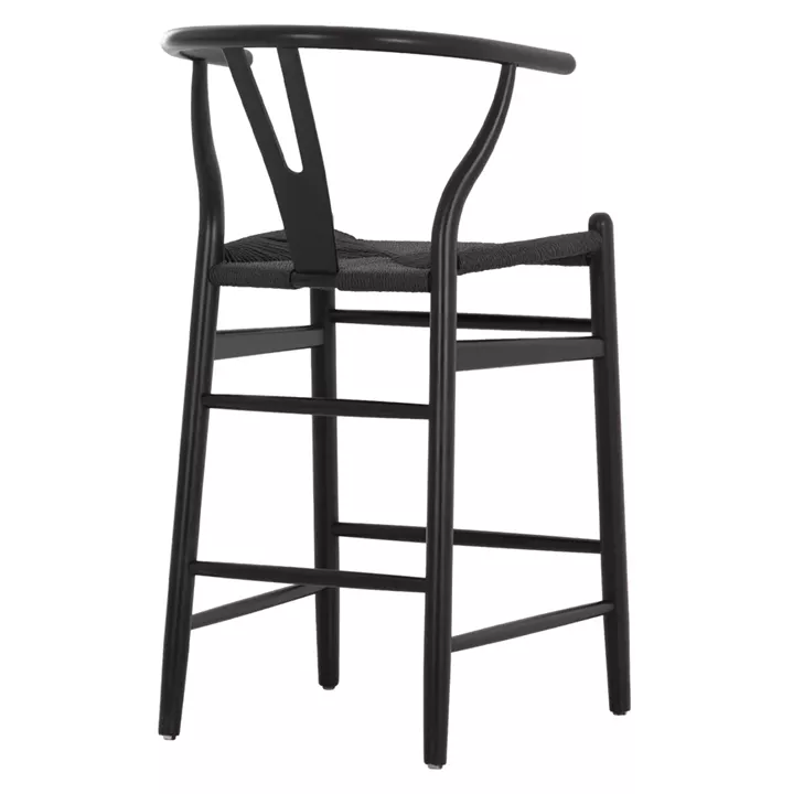 BAR STOOL BRAVE HM9405.04 WITH WISHBONE BACK-BEECH WOOD-BLACK 48x53x100Hcm.