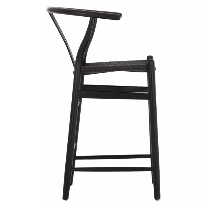 BAR STOOL BRAVE HM9405.04 WITH WISHBONE BACK-BEECH WOOD-BLACK 48x53x100Hcm.