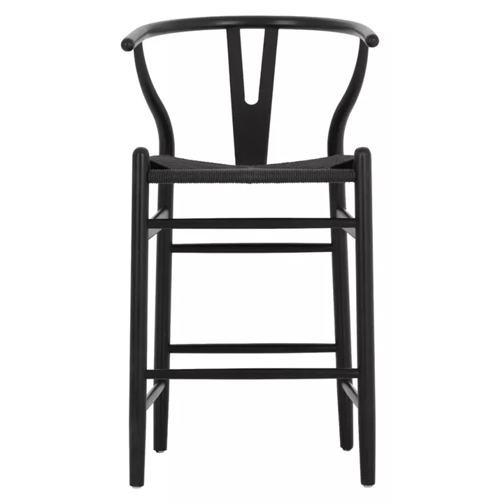 BAR STOOL BRAVE HM9405.04 WITH WISHBONE BACK-BEECH WOOD-BLACK 48x53x100Hcm.