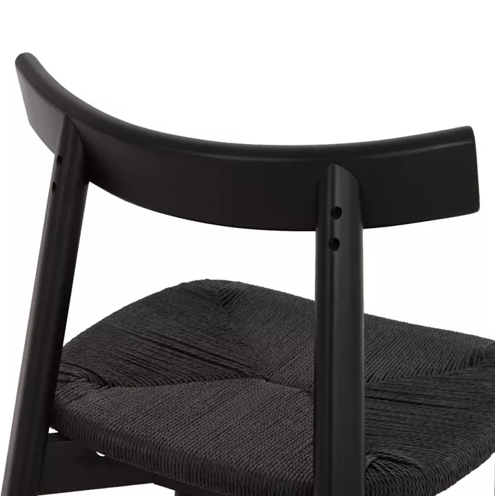 DINING CHAIR OSORIO HM18335.02 RUBBERWOOD & ROPE IN BLACK 51x55x74Hcm.